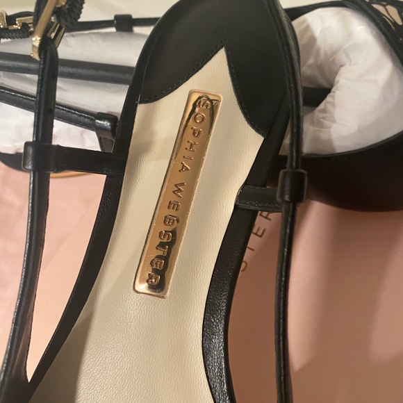 Designer Shoes Sophia Webster Butterfly Sling Back Embroidery Black Flat 6 - Picture 9 of 12